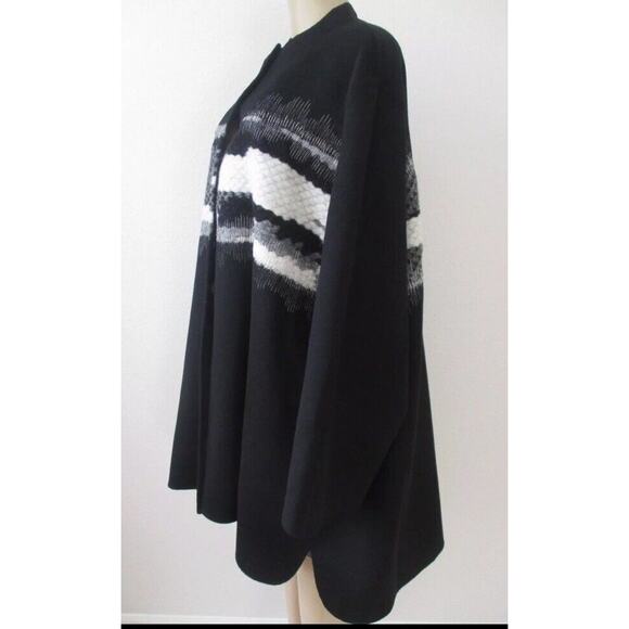 MARLA WYNNE WOOL BLEND EMBROIDERY TOPPER LONG SLEEVE COAT SIZE M - Picture 7 of 11